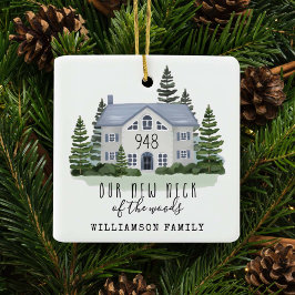 Neuer Fleck des Waldes erste Weihnachtsfest neue Z Keramikornament
