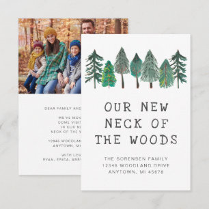 Neuer Fleck des Woods Family Foto Moving Ankündigung