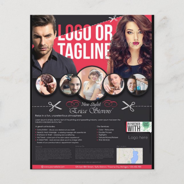 Neuer Friseur-Geschäfts-Flyer-Entwurf Flyer (Vorne)