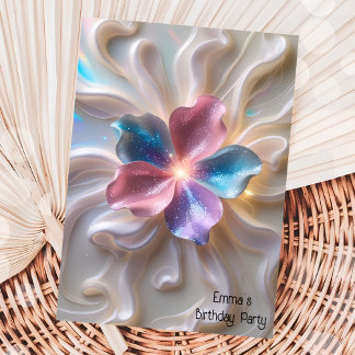 Neuer Geburtstag der rosa Blume Einladung