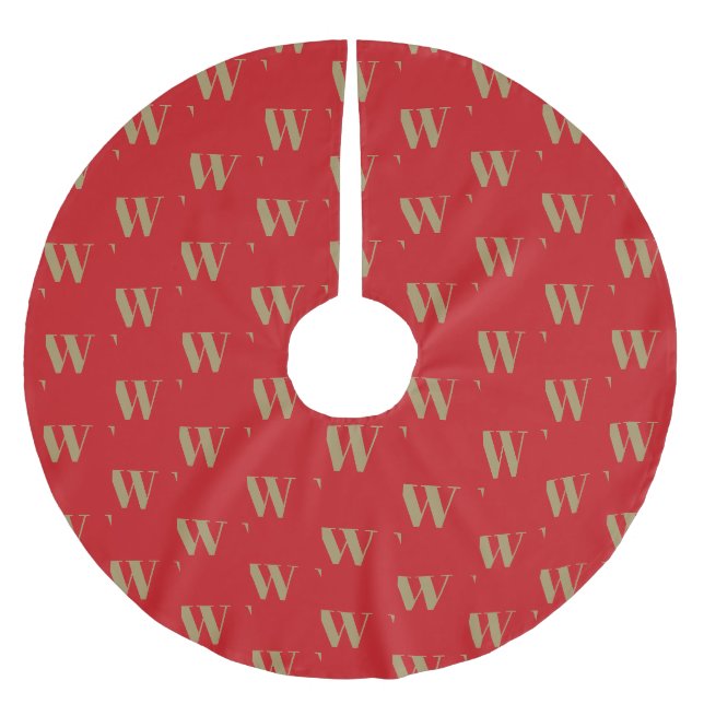 Neuer, goldfarbener Anfangsbuchstabe Polyester Weihnachtsbaumdecke (Vorderseite)