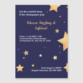 Neuer GoldGeburtstag Magneteinladung