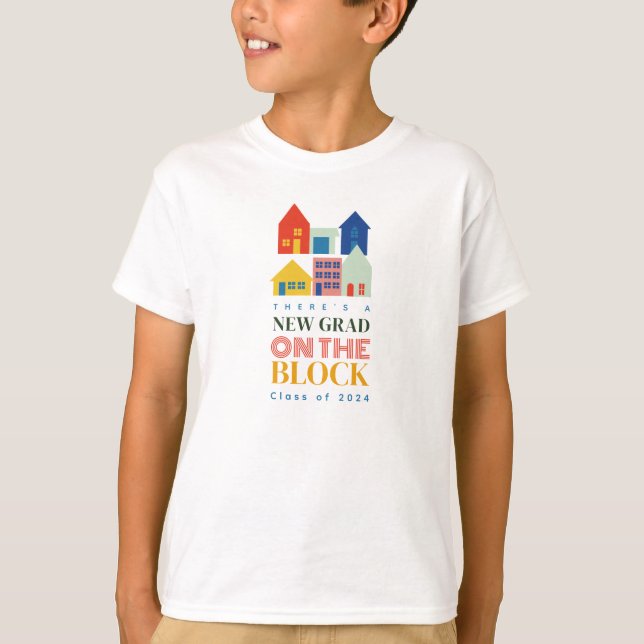 Neuer Grad auf dem Abschluss Blockkids T-Shirt (Vorderseite)