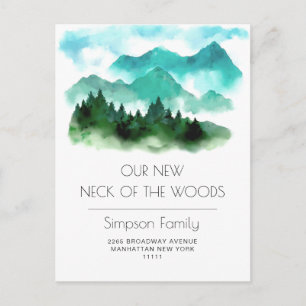 Neuer Hahn der Woods Moving Ankündigung Postkarte