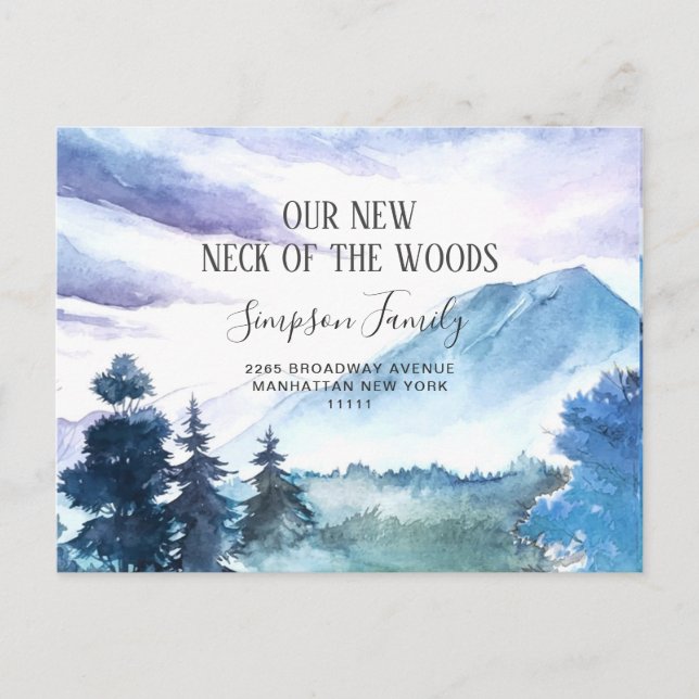 Neuer Hahn der Woods Moving Ankündigung Postkarte (Vorderseite)