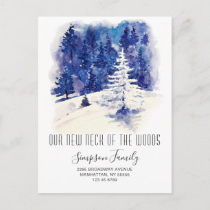 Neuer Hahn der Woods Winter Moving Ankündigung Postkarte