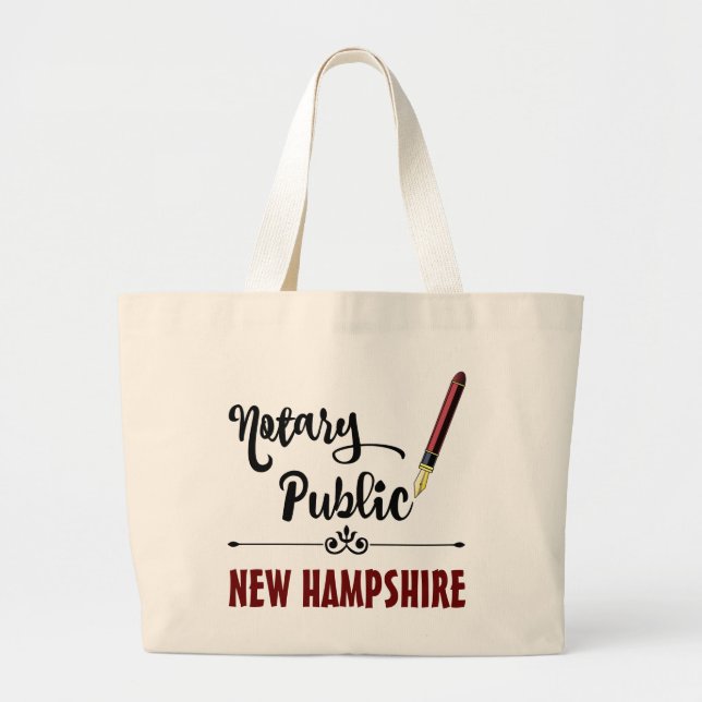 Neuer Hampshire Notary Public Ink Pen Jumbo Stoffbeutel (Vorne)