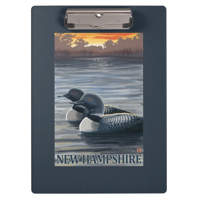Neuer HampshireCommon Loon Klemmbrett (Vorderseite)
