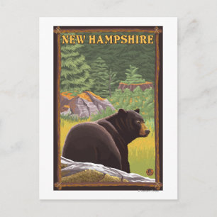 Neuer HampshireSchwarzer Bär im Wald Postkarte