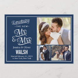 Neuer Herr und Frau Wedding Ankündigung - Navy Blu