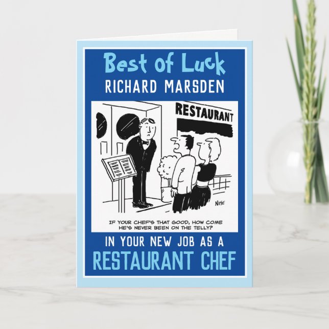 Neuer Job als Koch Karte (Vorderseite)