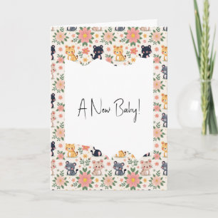 Neuer Jungle Katzen und Blume Karte