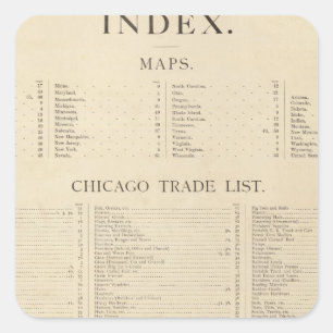 Neuer kommerzieller Atlas des Index Quadratischer Aufkleber