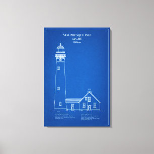 Neuer Leuchtturm Presque Isle - Michigan - AD Leinwanddruck