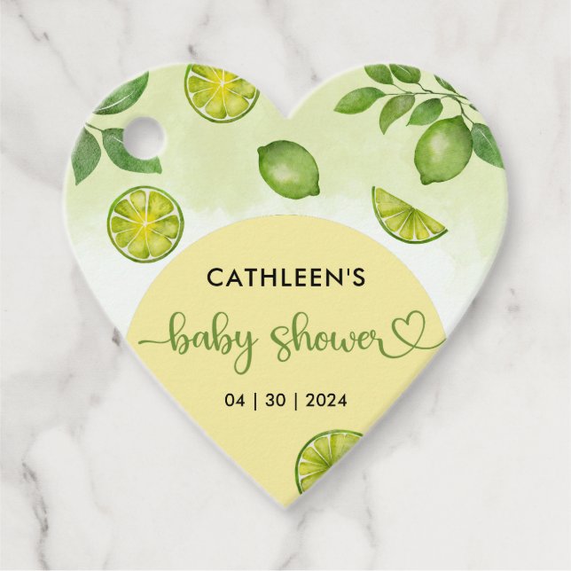 Neuer Limoner Citrus Gender Neutral Baby Shower Geschenkanhänger (Vorderseite)