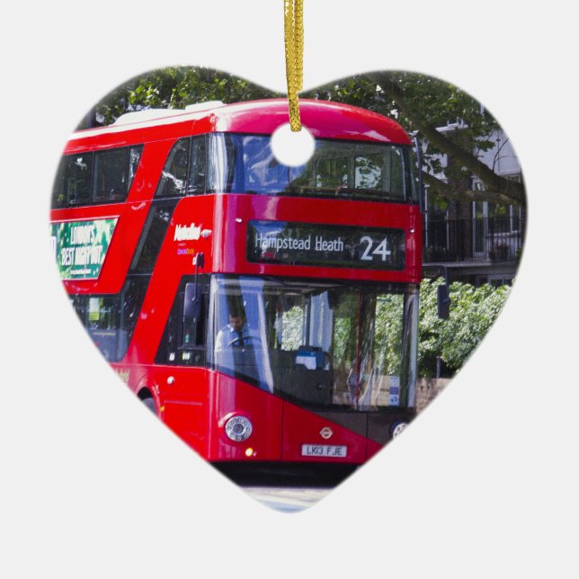 Neuer London-Rot-Bus Keramikornament (Vorne)