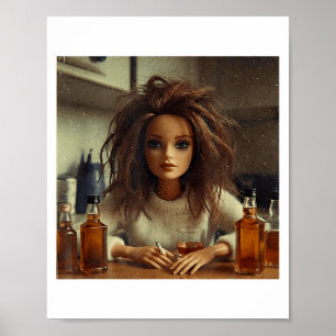 Neuer lustiger gestresster Puppen-Gesichtsmeme Poster