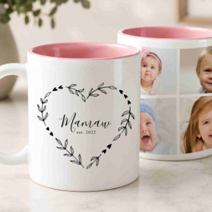 Neuer Mamaw Jahr Osten. Vier FotoCollage Zweifarbige Tasse