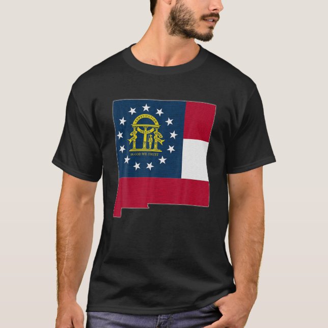 NEUER MEXIKO STAAT MAP GEORGIA GA Flag Roots Men W T-Shirt (Vorderseite)