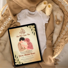 Neuer muslimischer Elternteil & Baby Boy Aqiqah Einladung