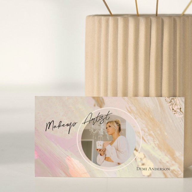 Neuer neutraler Schimmer | Makeup Artist Business  Visitenkarte (Von Creator hochgeladen)