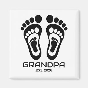 Neuer Opa Baby Fußabdrücke Gründungsdatum Magnet