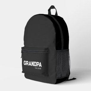 Neuer Opa gegründet Datum Bedruckter Rucksack