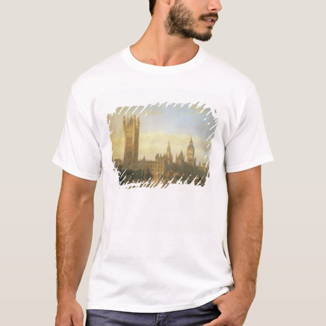 Neuer Palast von Westminster von der Themse T-Shirt (Vorderseite)
