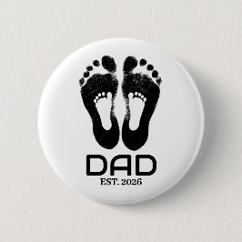Neuer Papa Baby Fußabdrücke Gründungsdatum  Button
