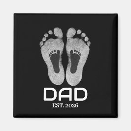 Neuer Papa Baby Fußabdrücke Gründungsdatum  Magnet