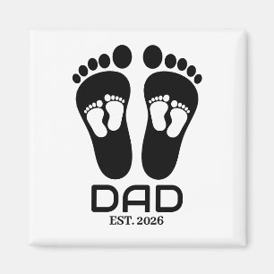 Neuer Papa Baby Fußabdrücke Gründungsdatum  Magnet