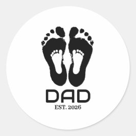 Neuer Papa Baby Fußabdrücke Gründungsdatum  Runder Aufkleber