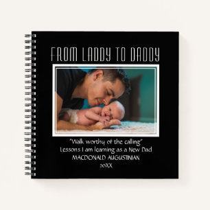 Neuer Papa, der von LADDY zu DADDDY, Custom BLACK Notizbuch