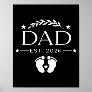Neuer Papa Est 2026 Vatertag Erster Papa Poster