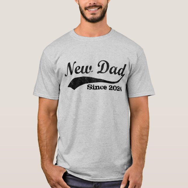 Neuer Papa Personalisierter Jahr T - Shirt (Vorderseite)