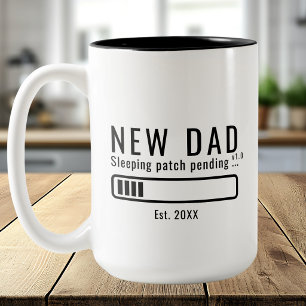 Neuer Papa Schlaf-Patch Weißes Design Zweifarbige Tasse