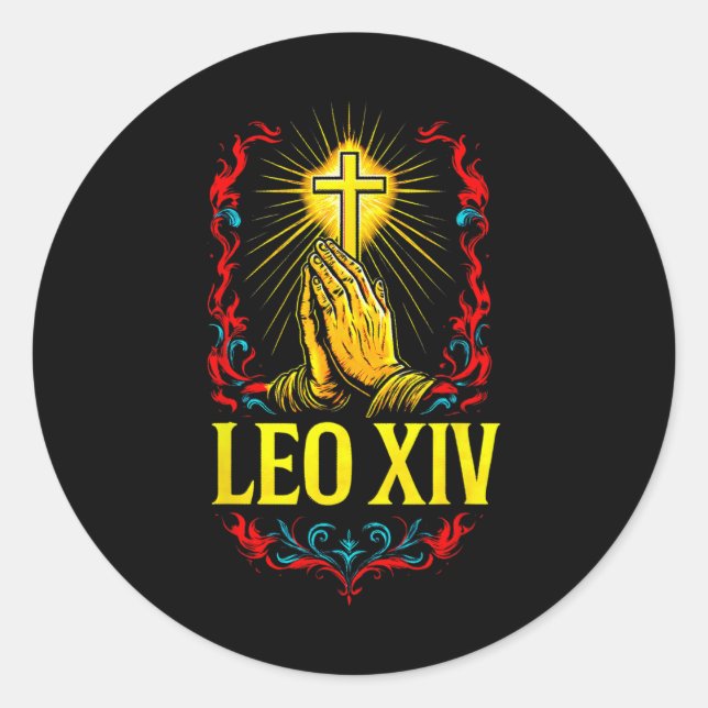 Neuer Papst Leo Xiv Runder Aufkleber (Vorderseite)