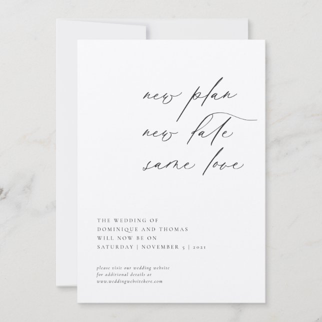 Neuer Plan Datum der Liebe Änderung der Pläne Einladung (Vorderseite)