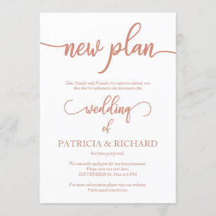 Neuer Plan Hinauf Hochzeit Elegante Rose Gold Einladung