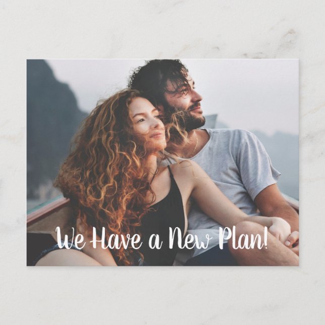 Neuer Plan Überarbeitete Hochzeitverlängerung mit  Postkarte (Vorderseite)