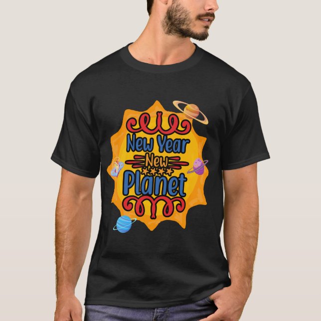 Neuer Planet heißer Sonne mit Planeten T-Shirt (Vorderseite)