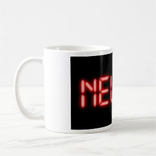 Neuer PR-Laufmeilenstein Rote Neon-Digital-Effekt Kaffeetasse