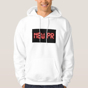 Neuer PR Laufmeilenstein Rote Neon-Digitaleffekt  Hoodie
