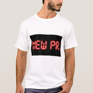 Neuer PR Laufmeilenstein Rotes Neon-Digital-Effekt T-Shirt