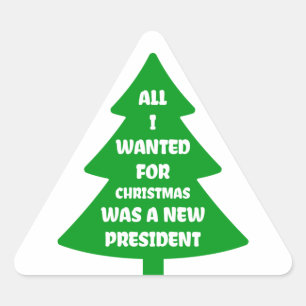 Neuer Präsident zu Weihnachten Dreieckiger Aufkleber