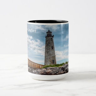 Neuer Punkt-Komfort-Leuchtturm - Mobjack Bucht Zweifarbige Tasse