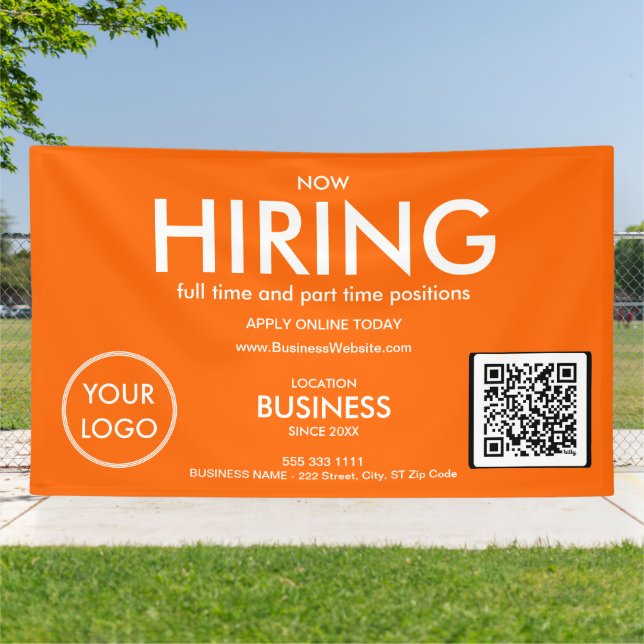 Neuer QR-Code für moderne Orange Business Logos Banner (Außenbereich)
