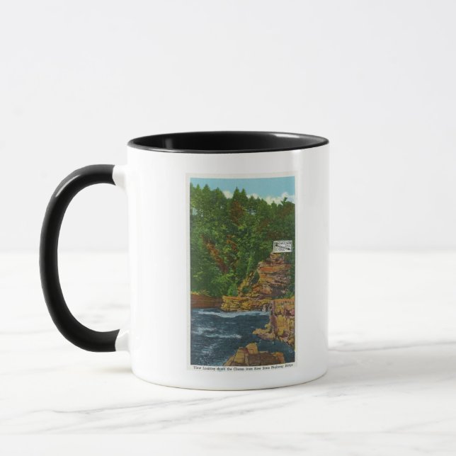 Neuer Staat Hwy Bridge View Ausable Chasm Tasse (Links)