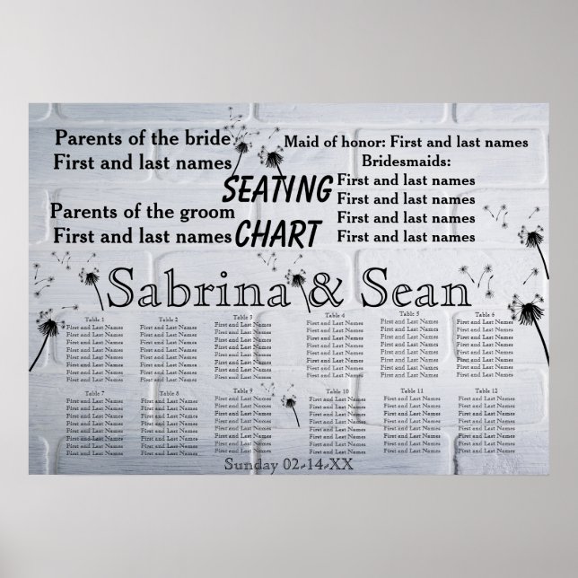 Neuer Start acht Lüster Sitzplan Poster (Vorne)