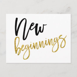 Neuer Start Positivziffer Weiß Postkarte